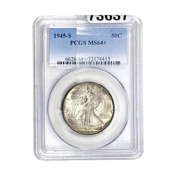 1945-S Walking Liberty Half Dollar PCGS MS64+