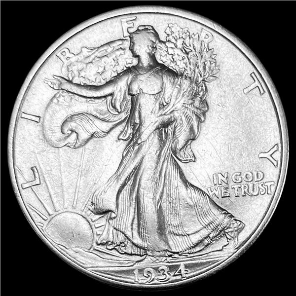 1934-D Silver Half Dollar Walking Liberty NEARLY UNCIRCULATED