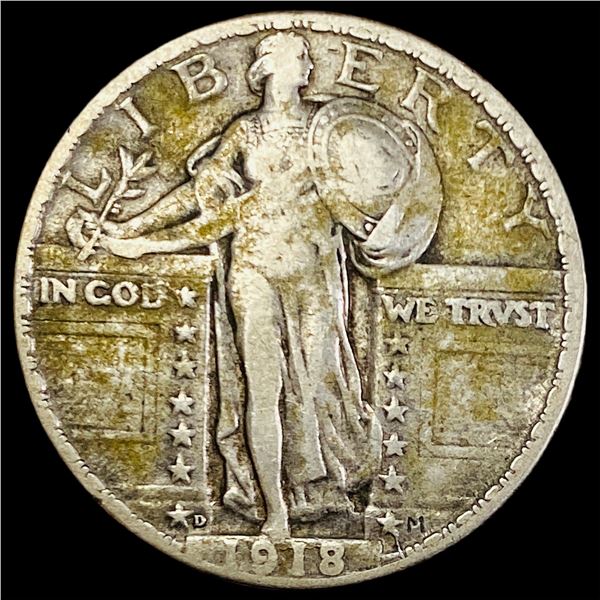 1918-D Silver Standing Liberty Quarter NEARLY UNCIRCULATED