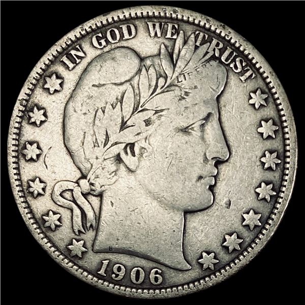 1906 Silver Half Dollar Barber LIGHTLY CIRCULATED