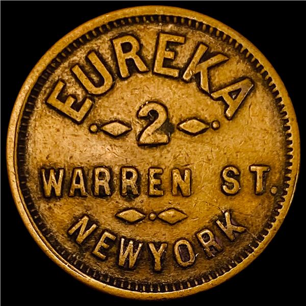 1863 Civil War Token Eureka 2 Warren St. NY LIGHTLY CIRCULATED