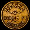 Image 1 : 1863 Civil War Token Eureka 2 Warren St. NY LIGHTLY CIRCULATED