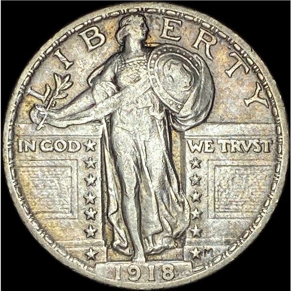 1918-S Silver Standing Liberty Quarter NEARLY UNCIRCULATED