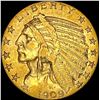 Image 1 : 1909 Indian Head $5 Gold Half Eagle CLOSELY UNCIRCULATED