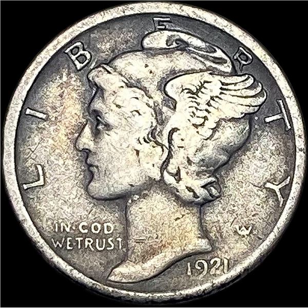 1921-D Silver Mercury Dime LIGHTLY CIRCULATED