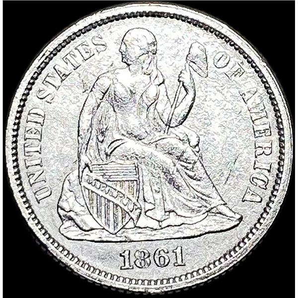 1861 Seated Liberty Dime CLOSELY UNCIRCULATED
