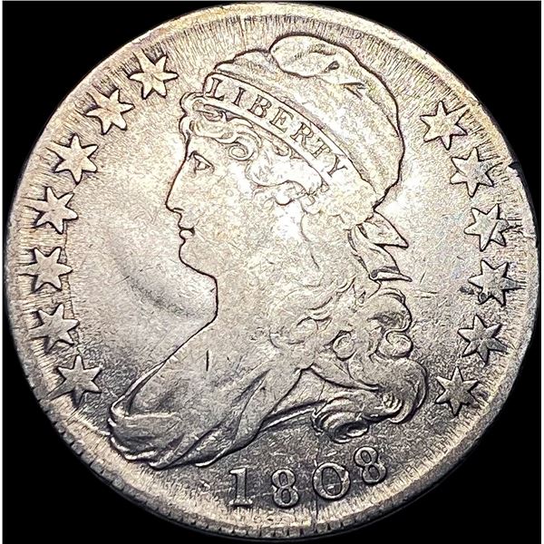 1808 Capped Bust Half Dollar NEARLY UNCIRCULATED