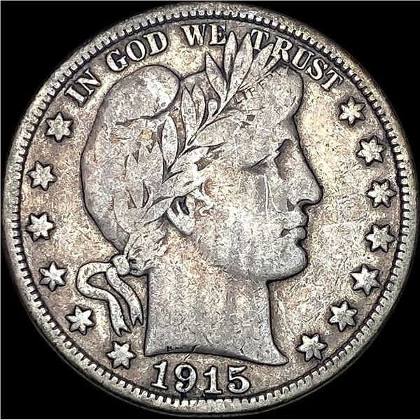 1915-S Silver Barber Half Dollar LIGHTLY CIRCULATED