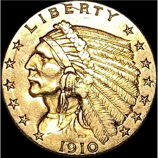 1910 Indian Head Quarter Eagle $2.50 Gold CLOSELY UNCIRCULATED