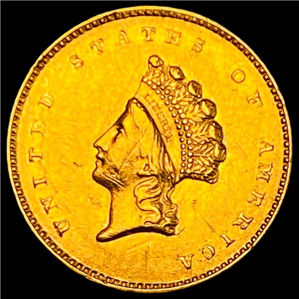 1854 Gold $1 Indian Princess Type 2 CLOSELY UNCIRCULATED