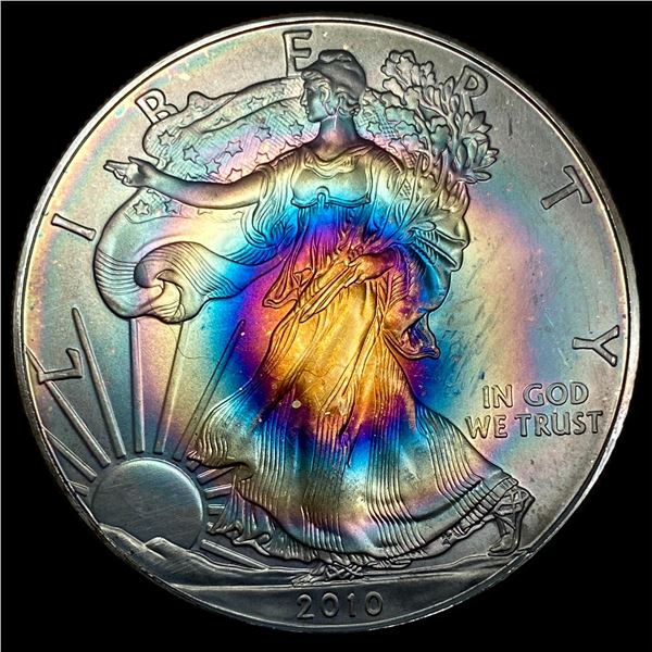 2010 Toned 1oz Silver American Eagle $1 GEM BU