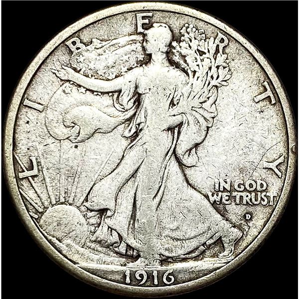 1916-D Walking Liberty Half Dollar NICELY CIRCULATED