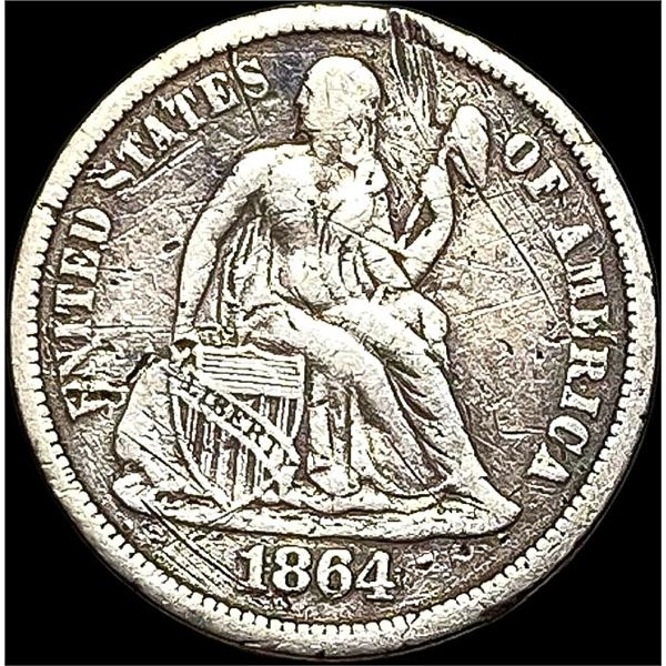 1864-S Silver Seated Liberty Dime HIGH GRADE