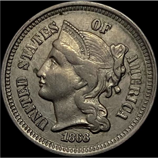 1868 Nickel Three-Cent Piece CLOSELY  UNCIRCULATED