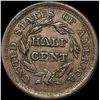 Image 2 : 1856 Braided Hair Half Cent CLOSELY  UNCIRCULATED