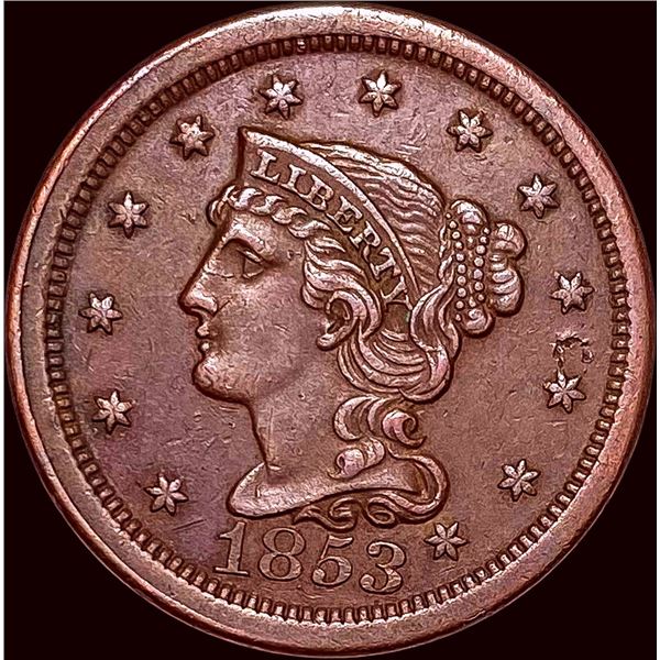 1853 Braided Hair Large Cent CLOSELY  UNCIRCULATED