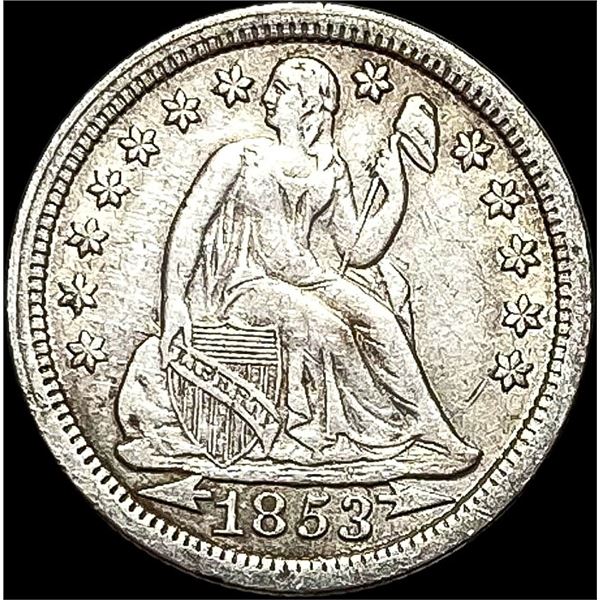 1853 Arrows Seated Liberty Dime CLOSELY  UNCIRCULATED