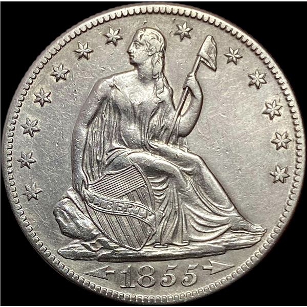 1855-O Silver Seated Liberty Half Dollar CLOSELY UNCIRCULATED
