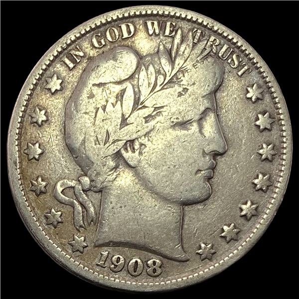 1908-D Silver Barber Half Dollar LIGHTLY CIRCULATED