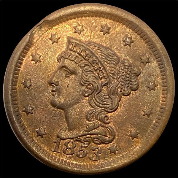 1853 Braided Hair Large Cent UNCIRCULATED