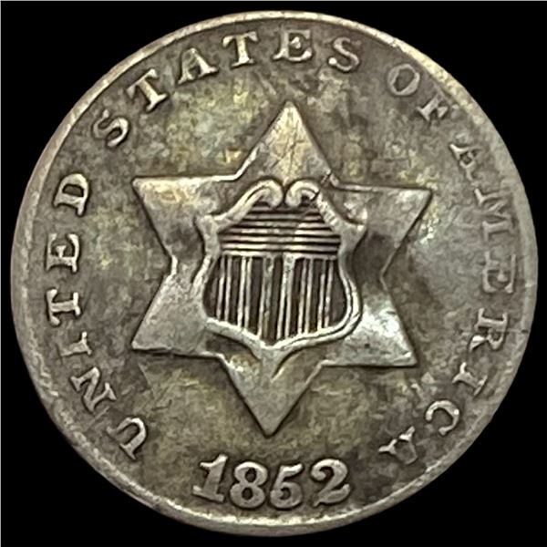 1852 Silver Three-Cent Piece LIGHTLY  CIRCULATED
