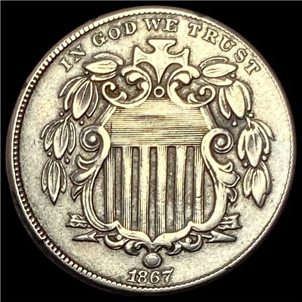 1867 Shield Nickel NEARLY UNCIRCULATED