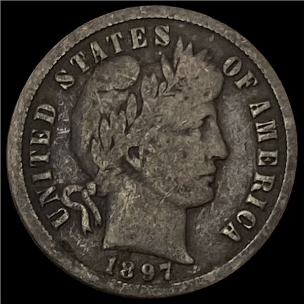 1897-S Silver Barber Dime NICELY CIRCULATED