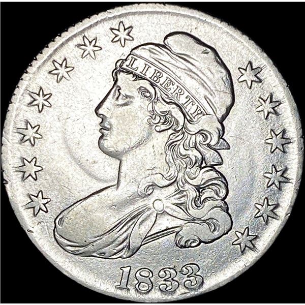1833 Silver Capped Bust Half Dollar NEARLY  UNCIRCULATED