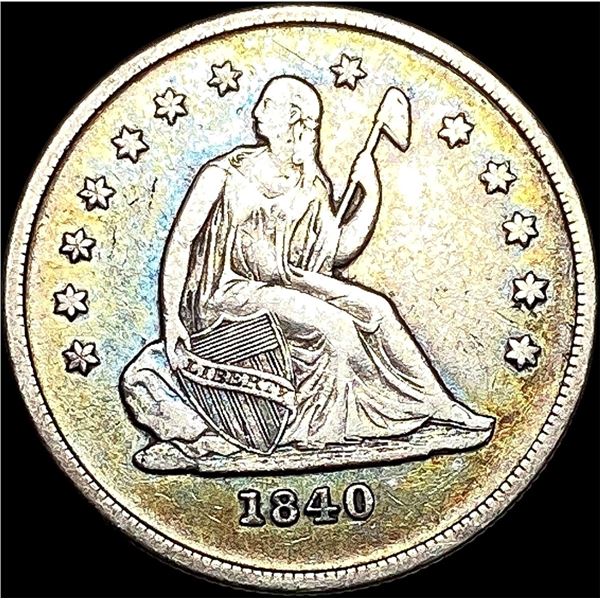 1840-O Silver Seated Liberty Quarter CLOSELY  UNCIRCULATED