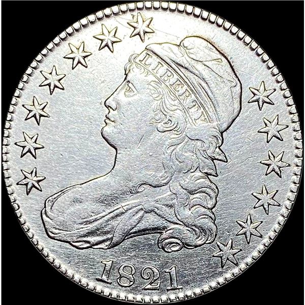 1821 Silver Capped Bust Half Dollar ABOUT UNCIRCULATED