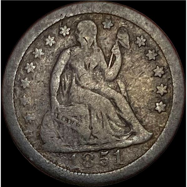1851-O Silver Seated Liberty Dime NICELY CIRCULATED