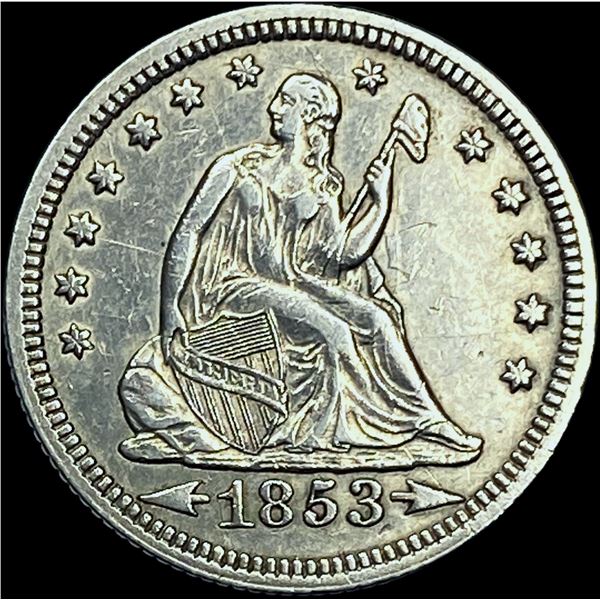 1853 Arrows Seated Liberty Quarter CLOSELY UNCIRCULATED