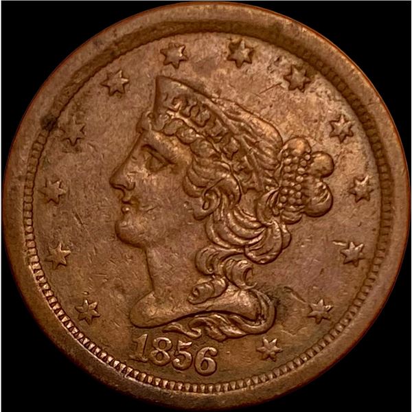 1856 Braided Hair Half Cent CLOSELY UNCIRCULATED