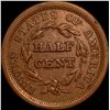 Image 2 : 1856 Braided Hair Half Cent CLOSELY UNCIRCULATED