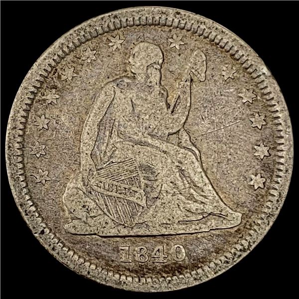 1840-O Seated Liberty Quarter NICELY CIRCULATED