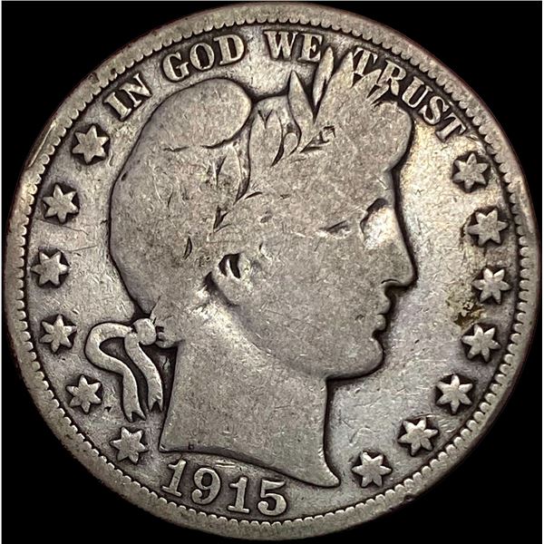 1915 Silver BarberHalf Dollar ABOUT UNCIRCULATED