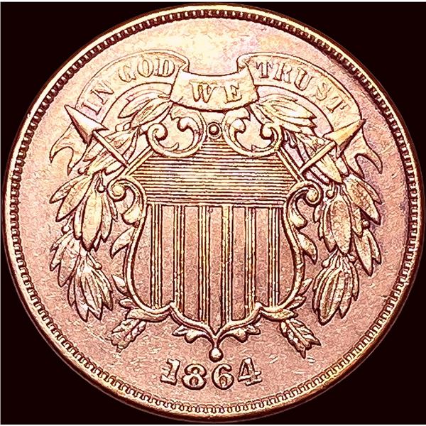 1864 Copper Two-Cent Piece CLOSELY UNCIRCULATED
