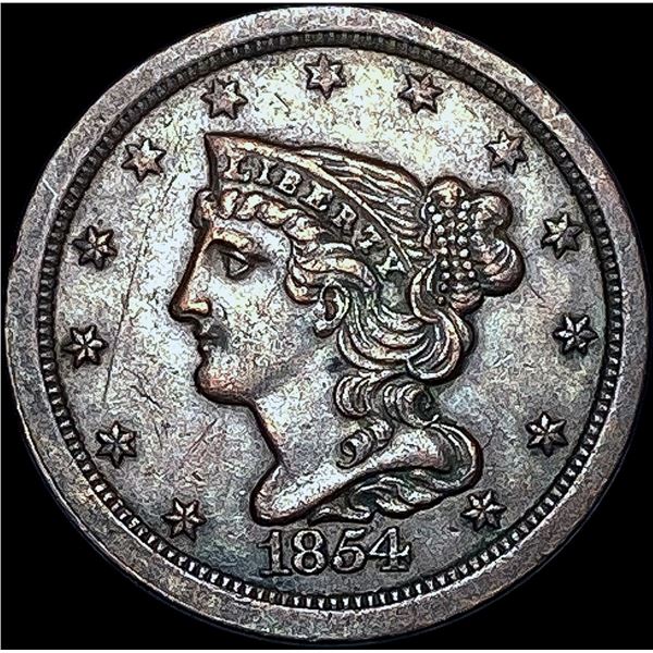 1854 Braided Hair Half Cent CHOICE AU