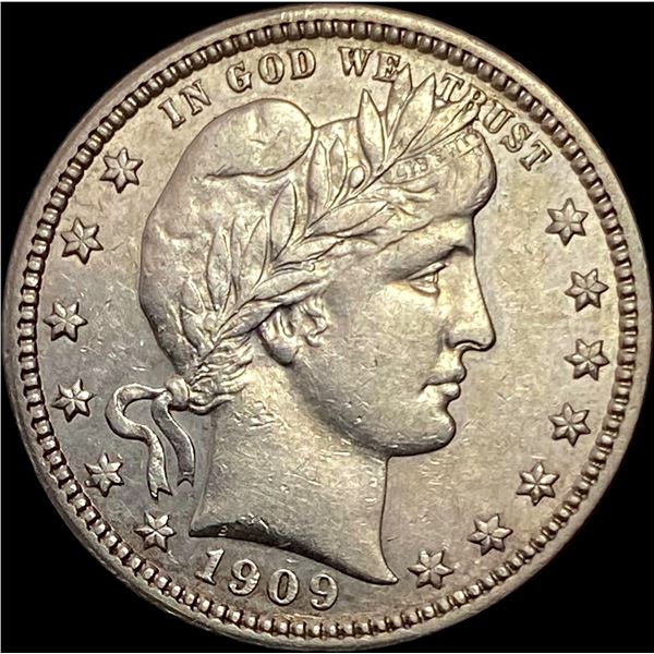 1909 Barber Silver Quarter NEARLY UNCIRCULATED