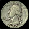 1936 DDO Washington Silver Quarter LIGHT CIRC
