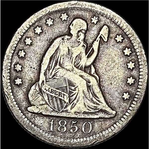 1850-O Silver Seated Liberty Quarter LIGHTLY CIRCULATED
