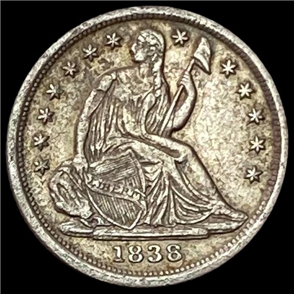 1838 Seated Liberty Half Dime CHOICE AU