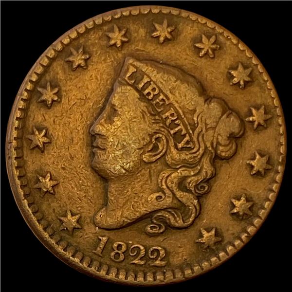 1822 Coronet Head Large Cent LIGHTLY CIRCULATED