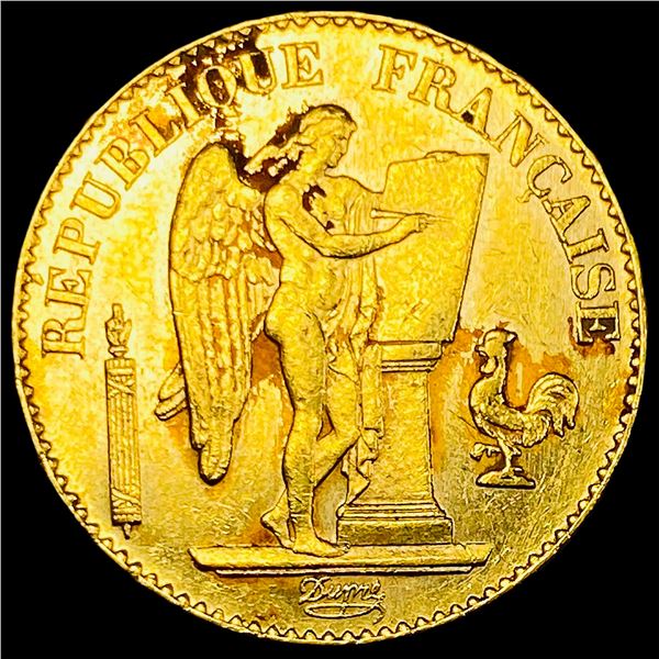 1897-A Gold 20 Francs France Angel CLOSELY UNCIRCULATED