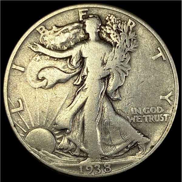 1938-D Silver Walking Liberty Half Dollar LIGHTLY CIRCULATED