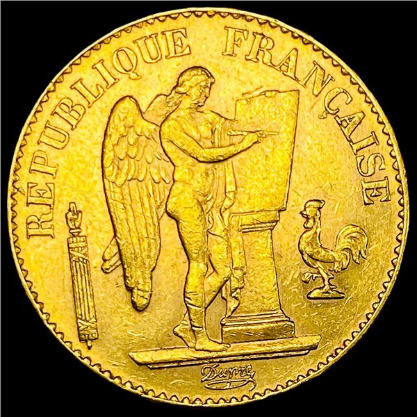 1898-A Gold 20 Francs Angel France UNCIRCULATED