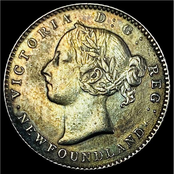 1896 Newfoundland Silver 10 Cents NEARLY UNCIRCULATED