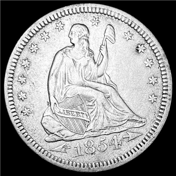 1854 Arrows Seated Liberty Quarter CLOSELY UNCIRCULATED