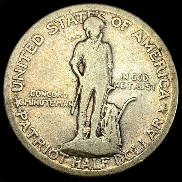 1925 Silver Lexington-Concord Half Dollar LIGHTLY CIRCULATED