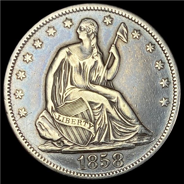 1858-S Silver Half Dollar CLOSELY UNCIRCULATED